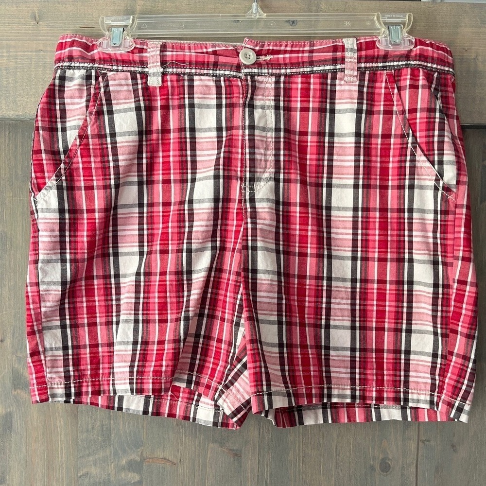 Faded Glory Women's Size 12 Plaid Chino Pink Plaid Vintage Y2K